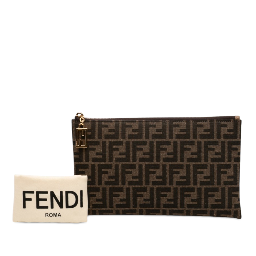 Pre-Loved Fendi Medium FF Jacquard Flat Baguette Pouch - Picture 7 of 7
